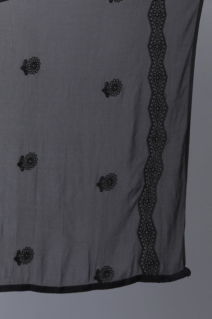Black Embroidered Dupatta