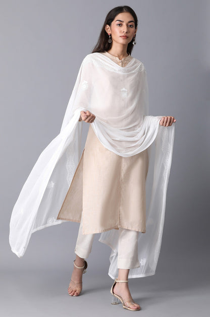 White Embroidered Dupatta