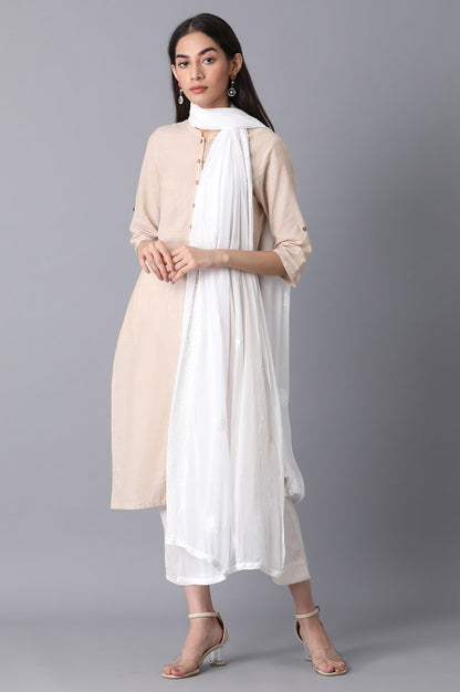 White Embroidered Dupatta