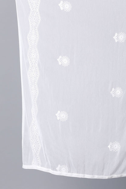 White Embroidered Dupatta