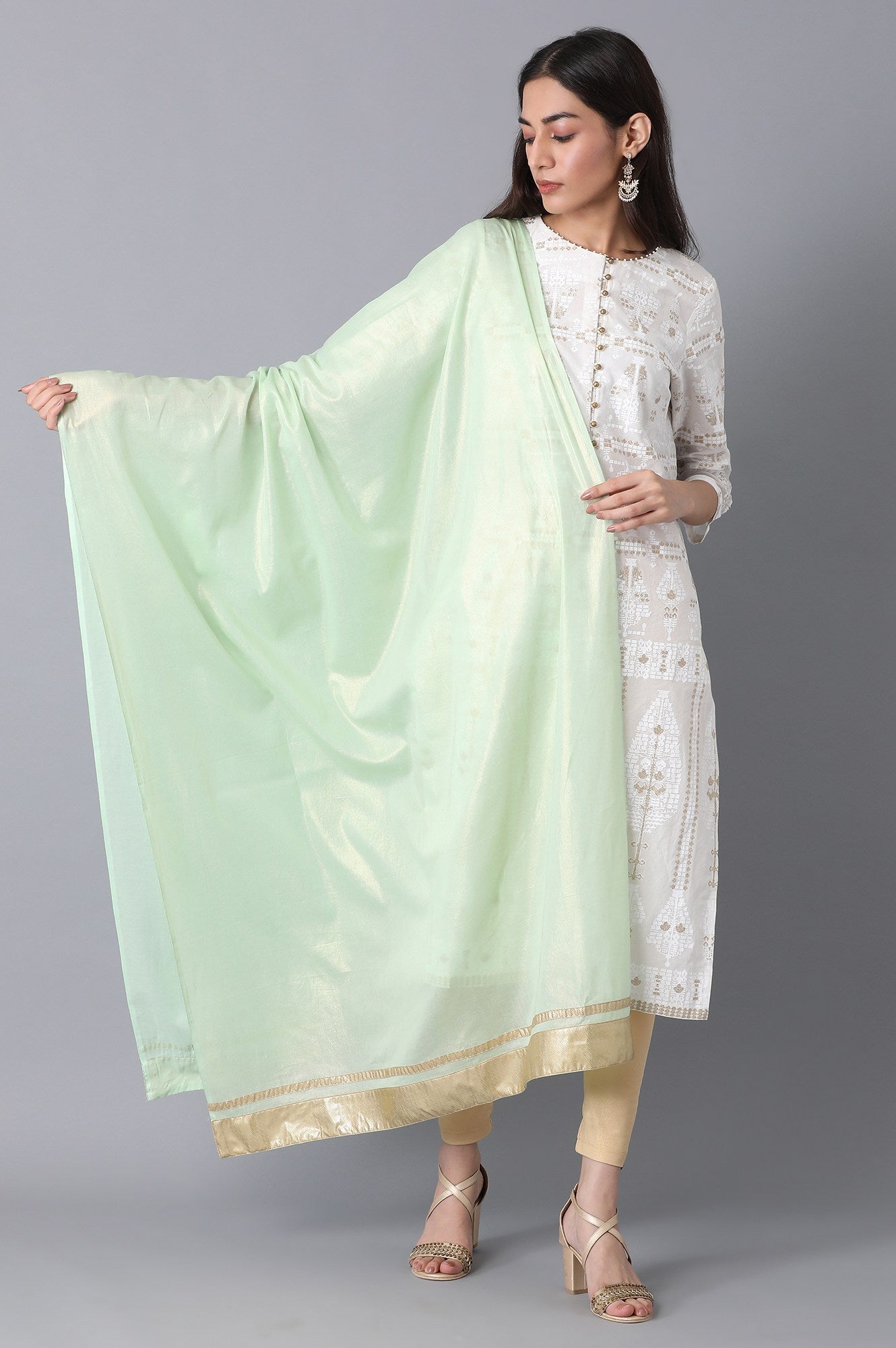 Green Voile Dupatta