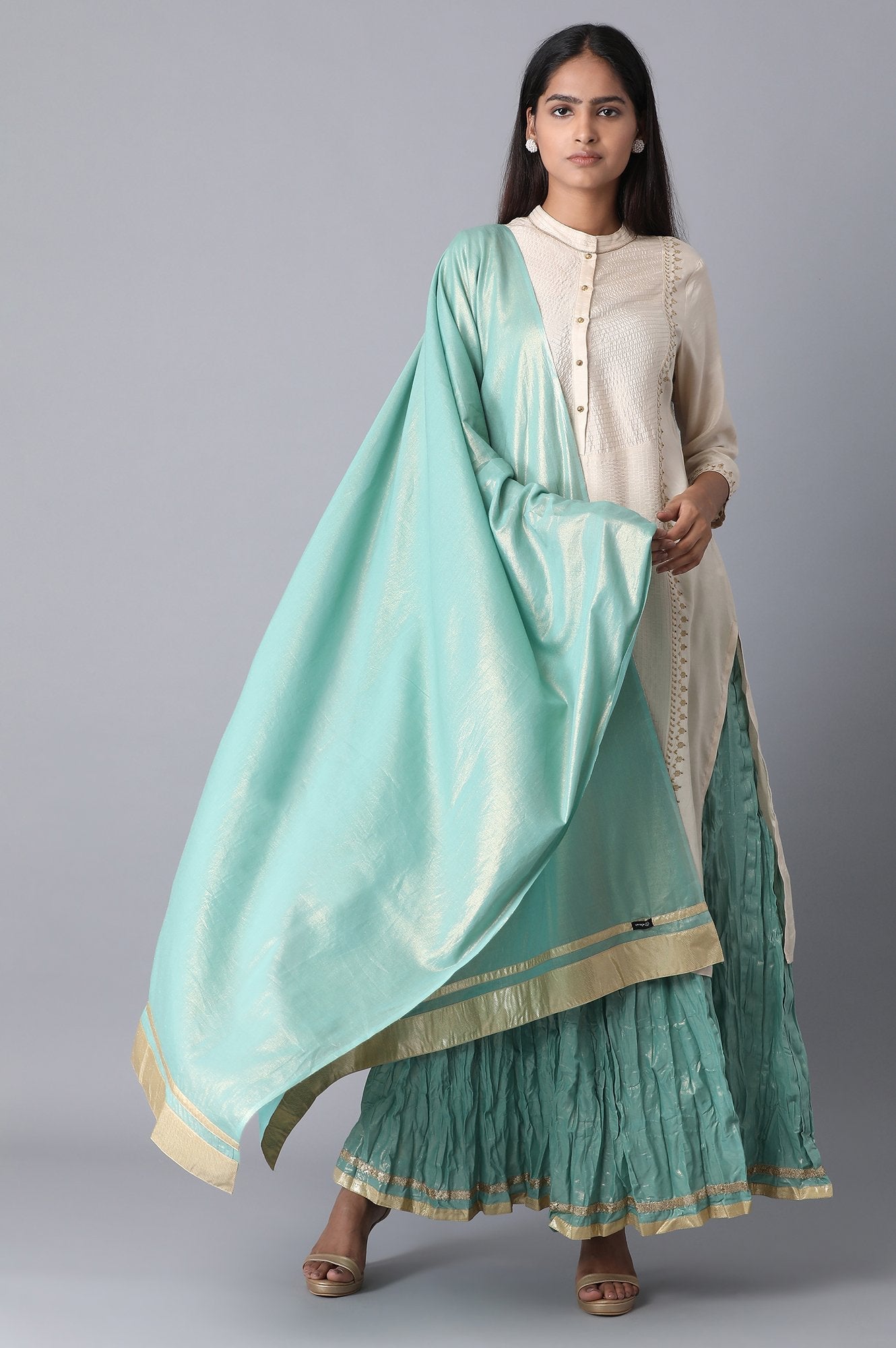Blue Voile Dupatta