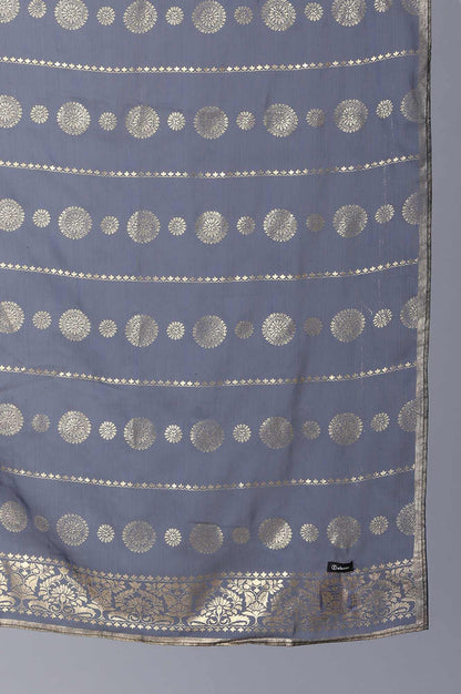 Navy Printed Dupatta