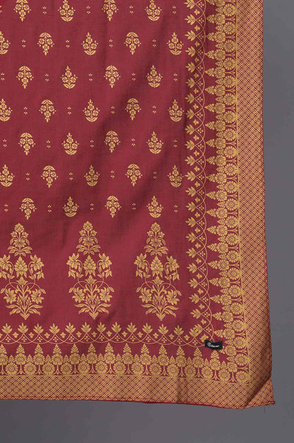 Deep Maroon Printed Dupatta