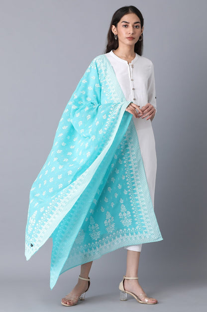 Blue Printed Dupatta