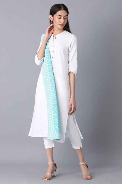 Blue Printed Dupatta