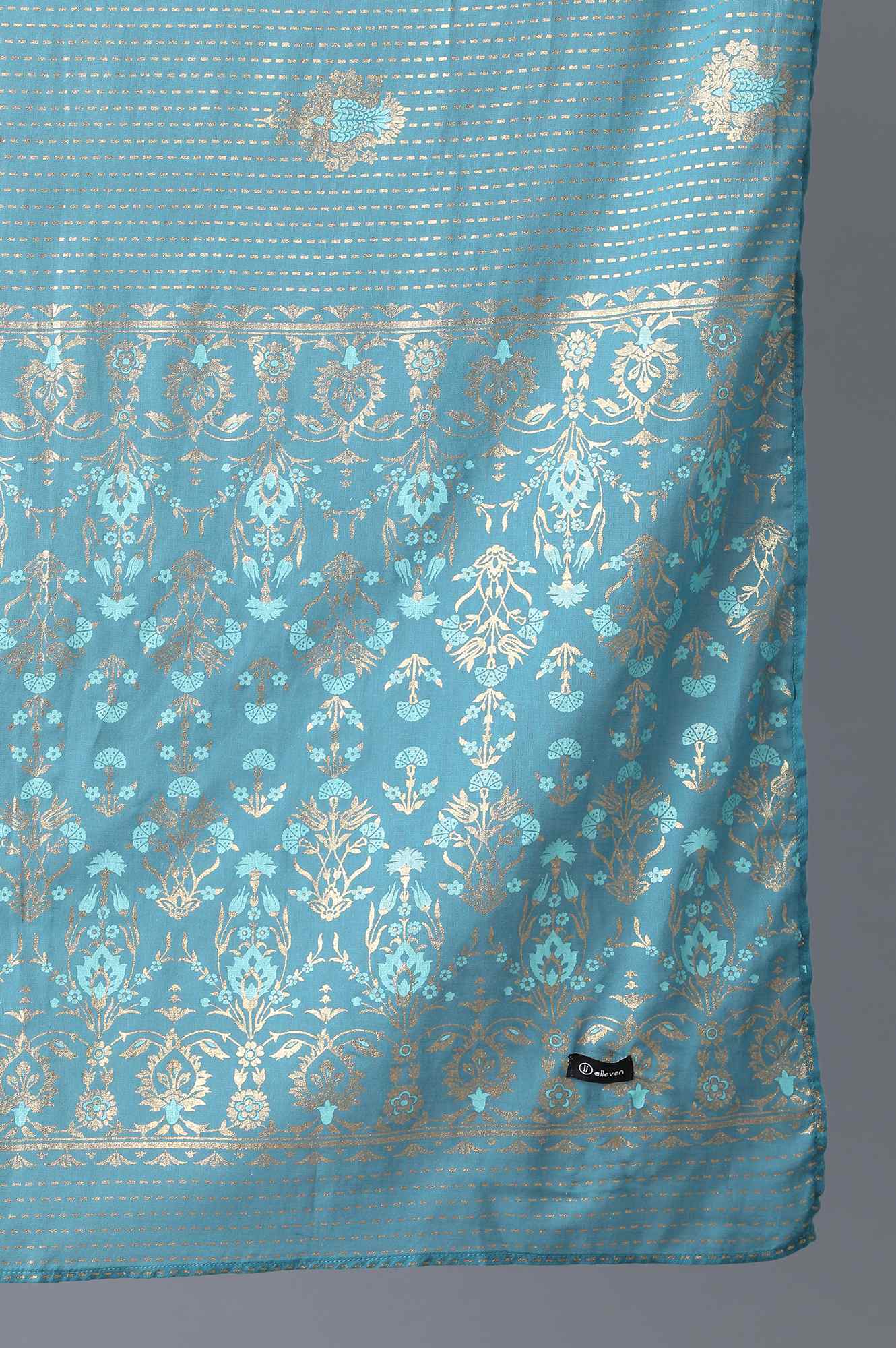 Blue Voile Printed Dupatta