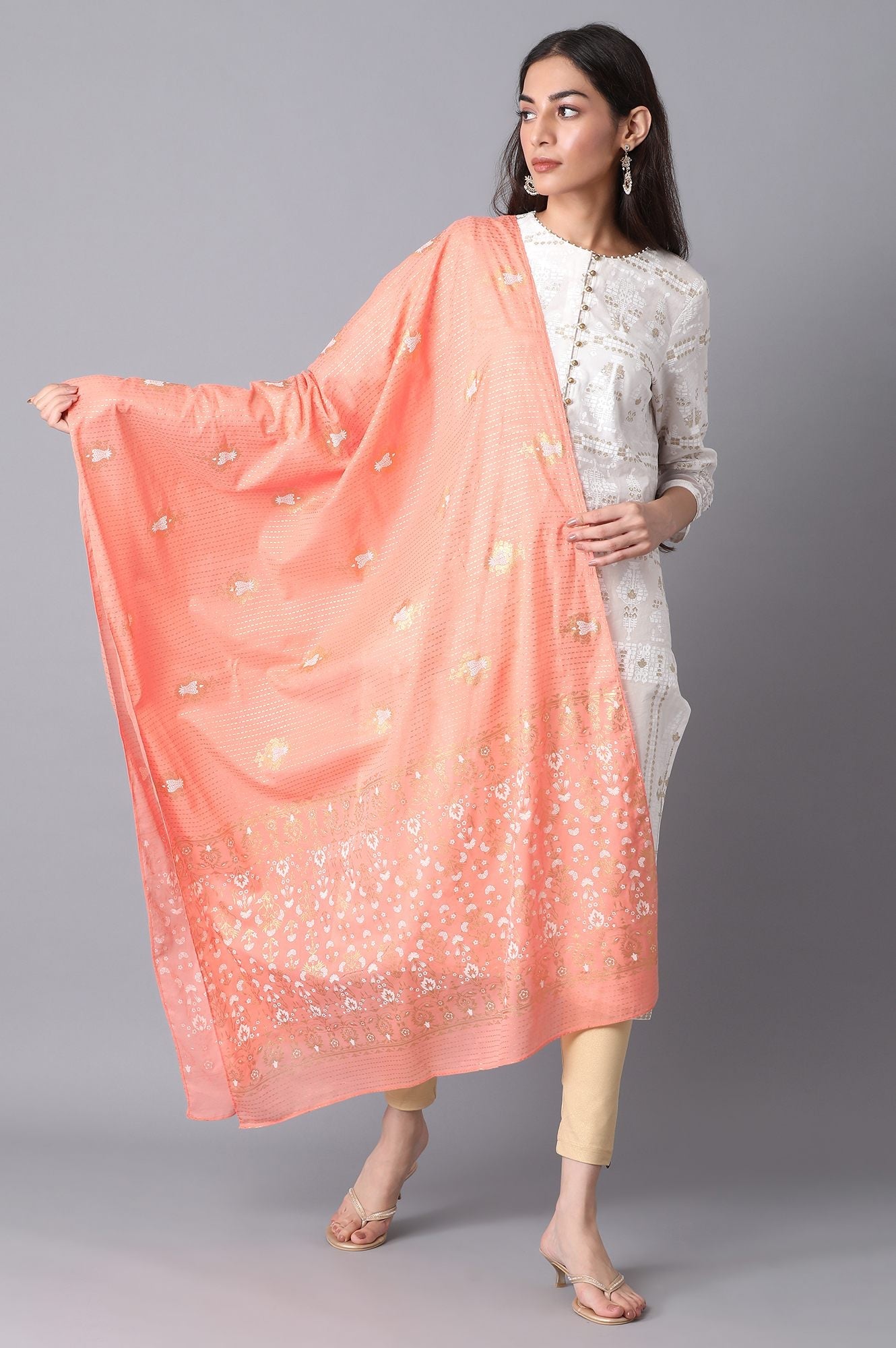 Light Pink Printed Dupatta