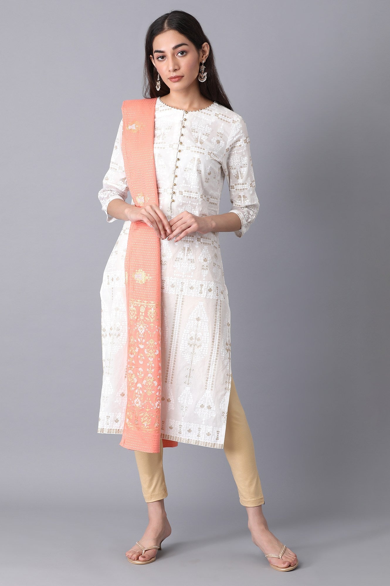 Light Pink Printed Dupatta