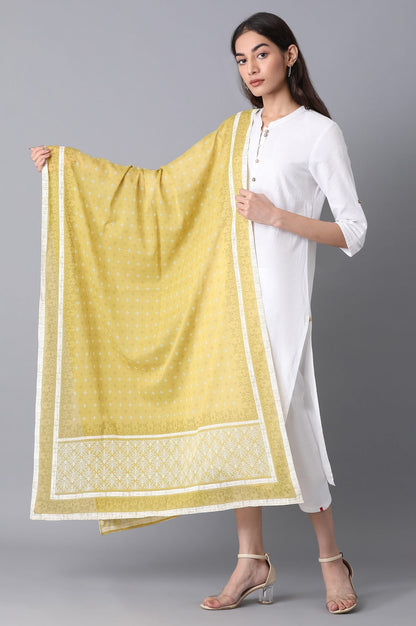 Gold Voile Printed Dupatta