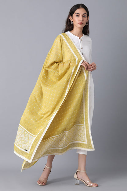 Gold Voile Printed Dupatta
