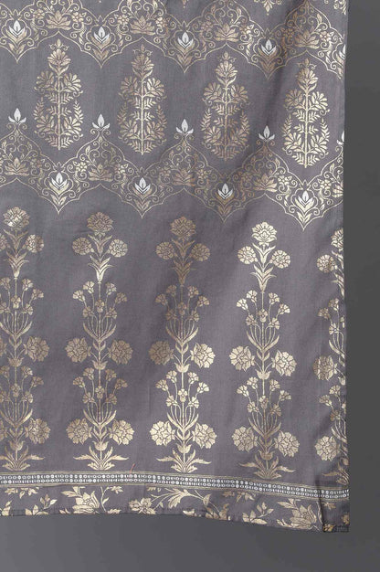 Grey Voile Printed Dupatta