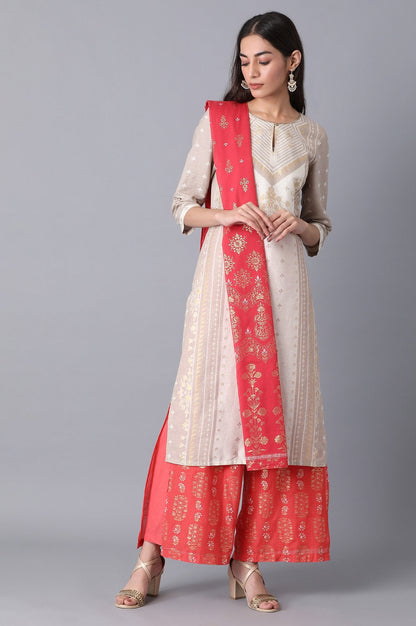 Red Voile Printed Dupatta