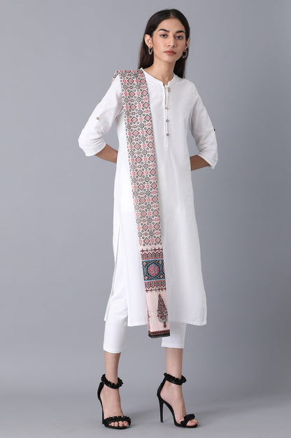 Peach Voile Printed Dupatta