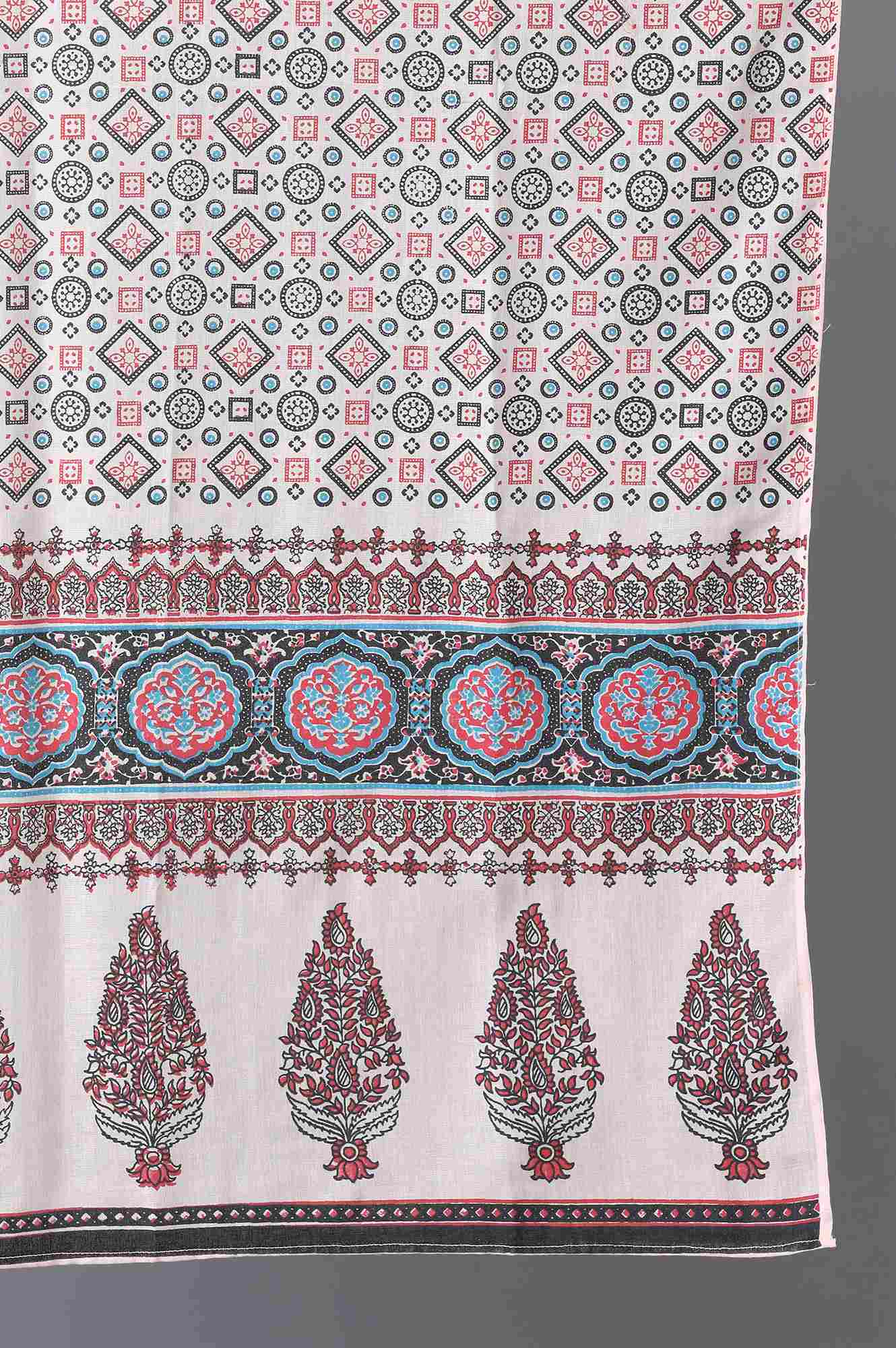 Peach Voile Printed Dupatta
