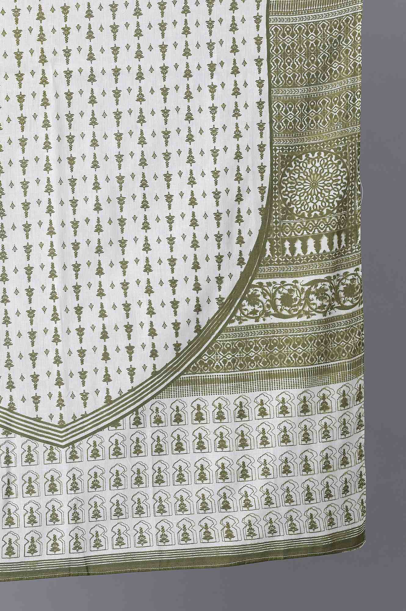 Green Voile Printed Dupatta