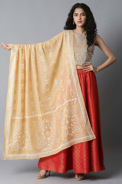 Taffy Gold Printed Dupatta