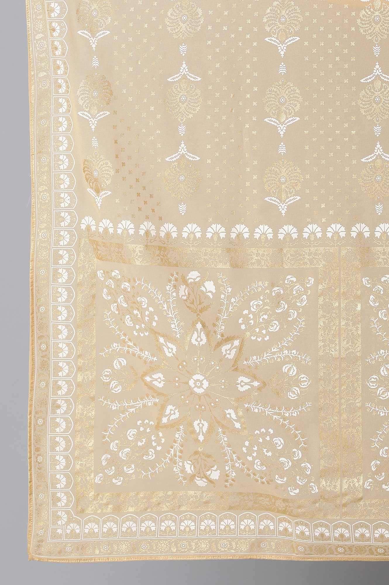 Taffy Gold Printed Dupatta