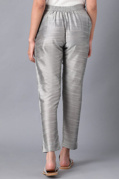 Silver Solid Trousers