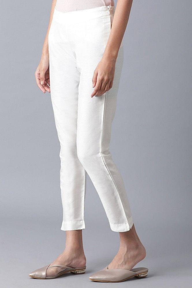 Ecru Slim Pants - wforwoman