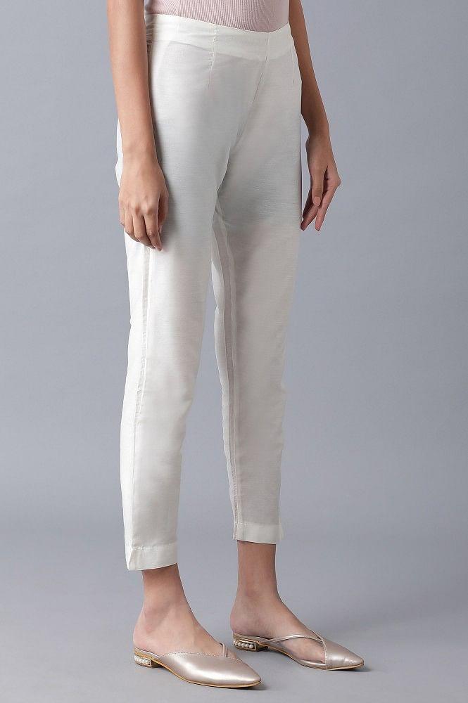 Ecru Slim Pants - wforwoman