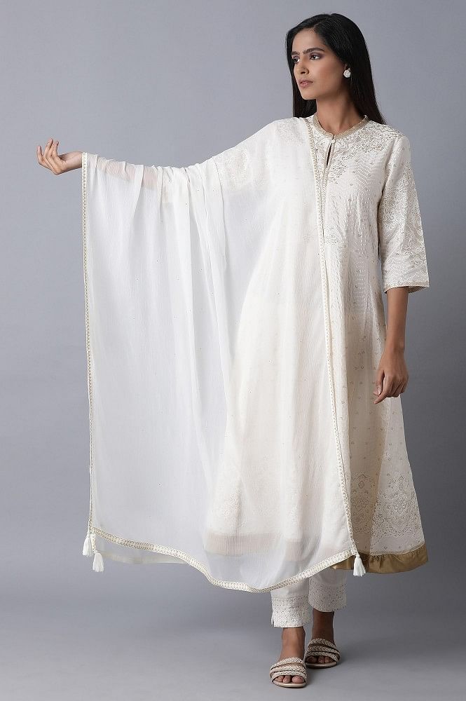 White Dupatta - FS