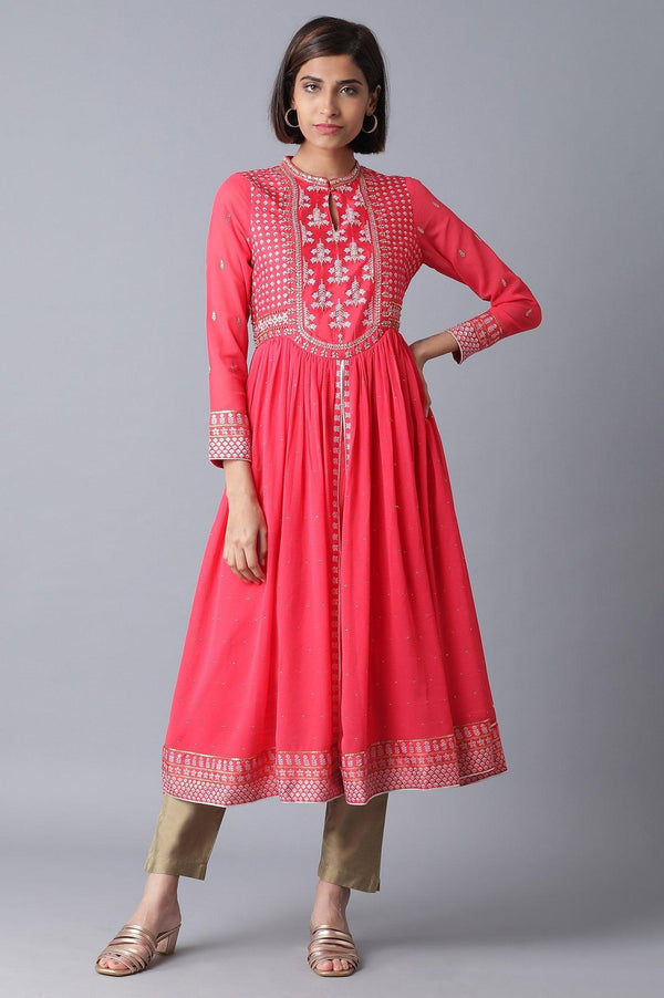 Coral Pink Flared kurta