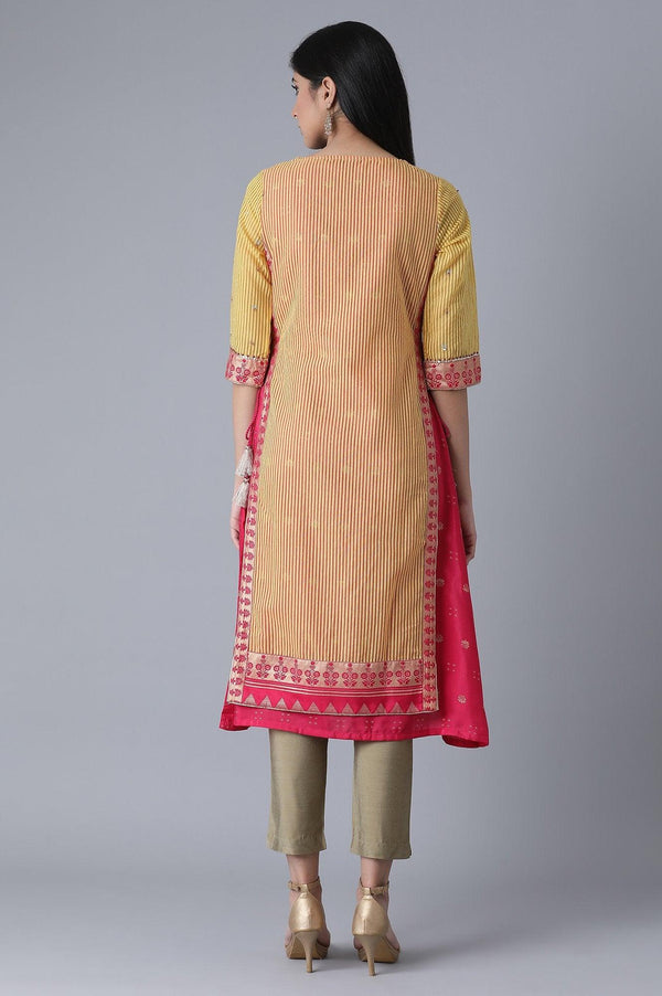 Mustard Yellow Embroidered kurta