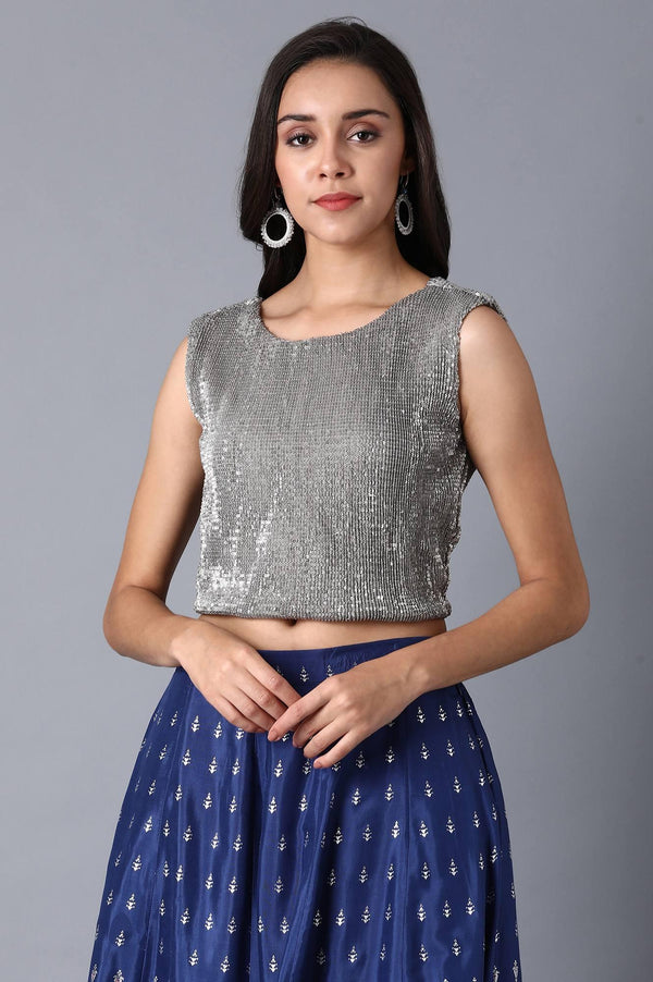 Silver Sequined Top