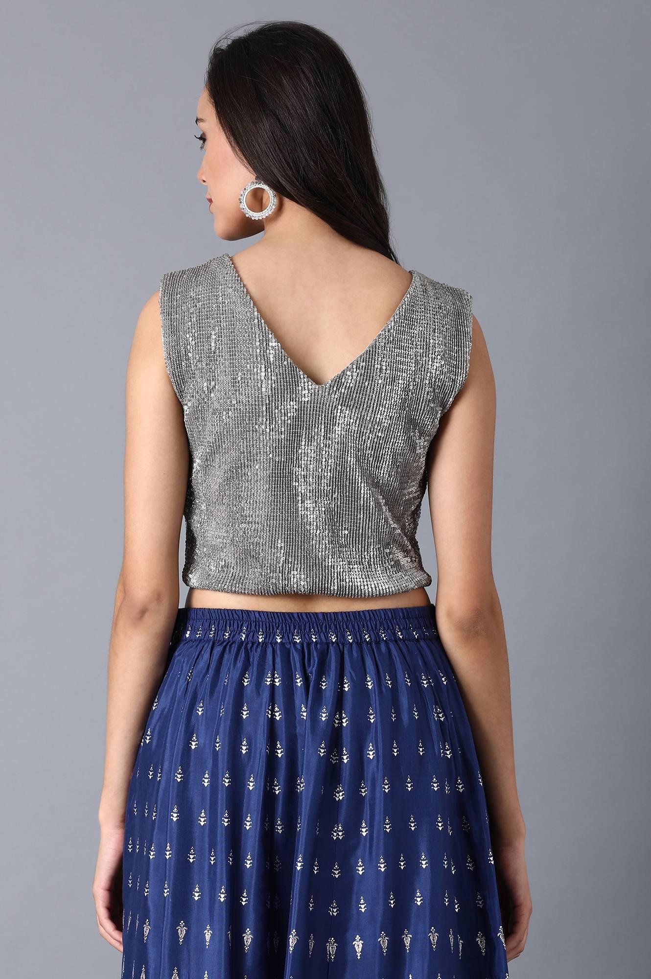 Silver Sequined Top - wforwoman