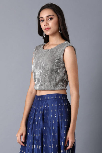 Silver Sequined Top - wforwoman