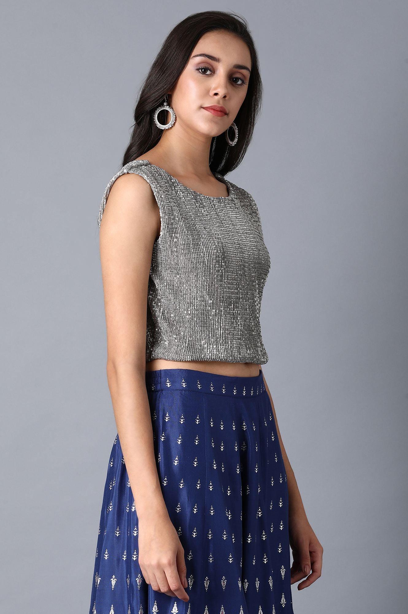Silver Sequined Top - wforwoman
