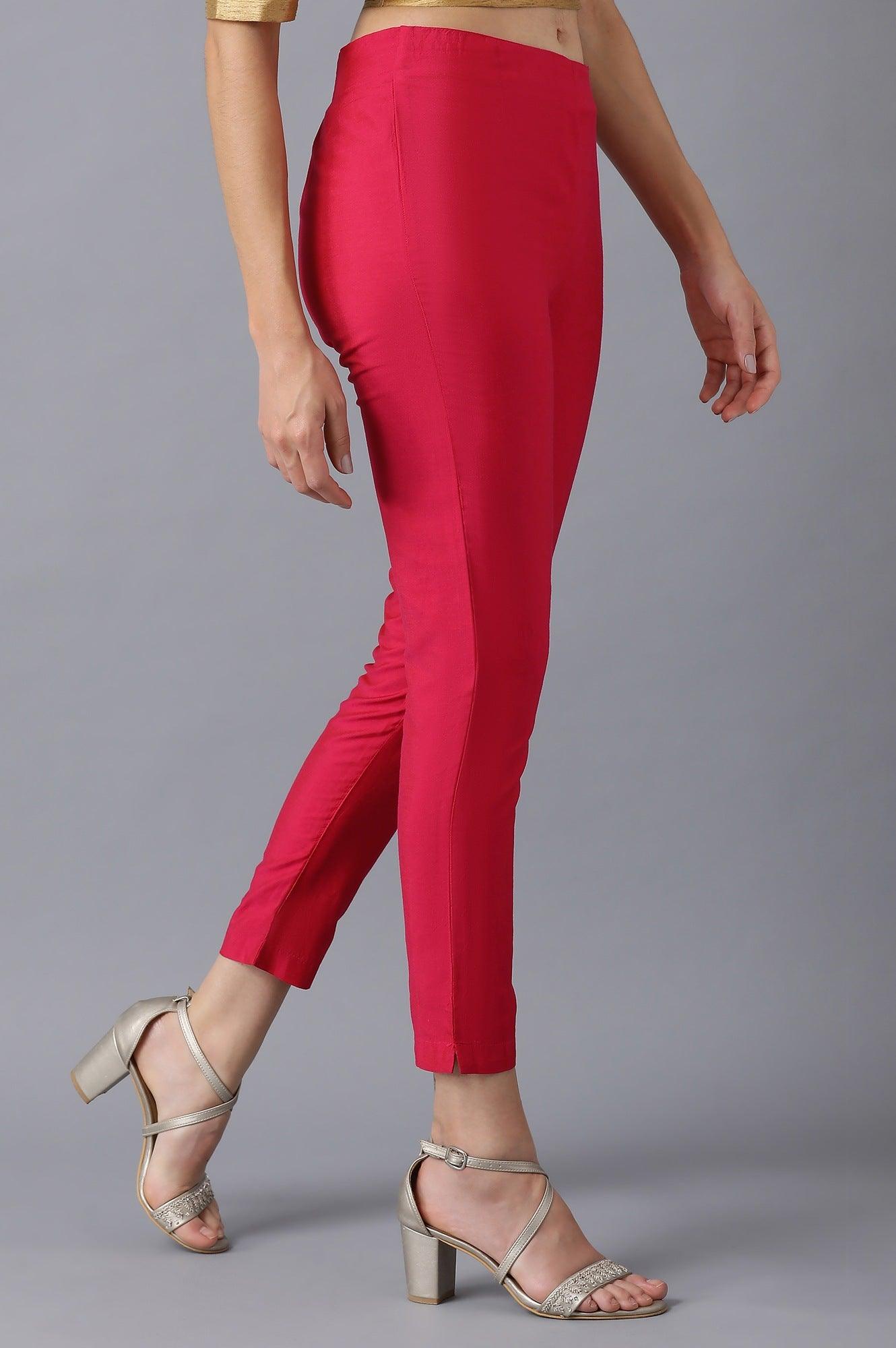Fuchsia Pink Slim Pants - wforwoman