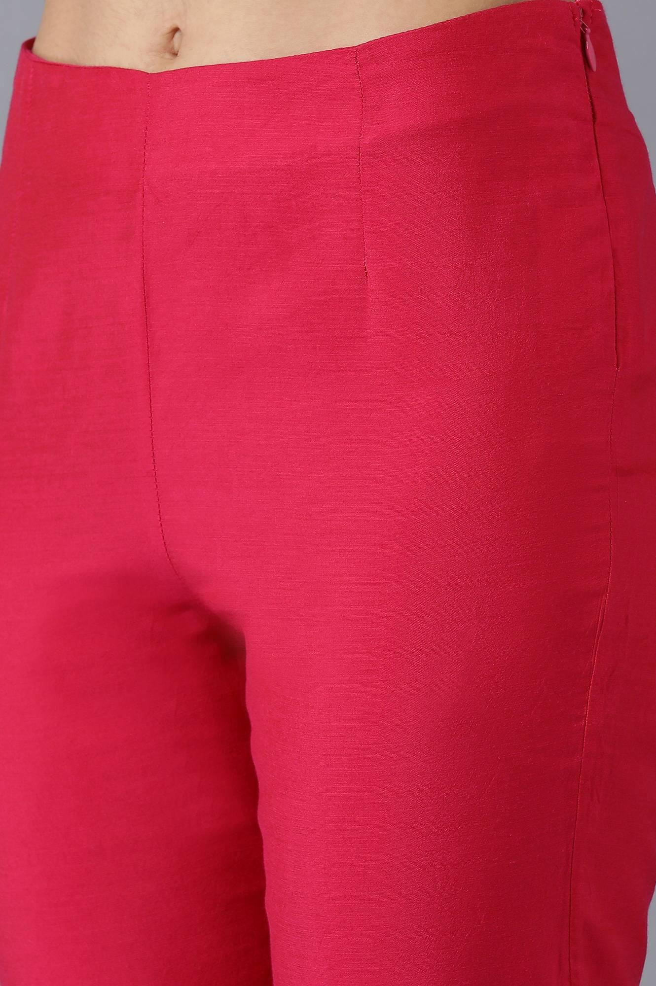 Fuchsia Pink Slim Pants - wforwoman
