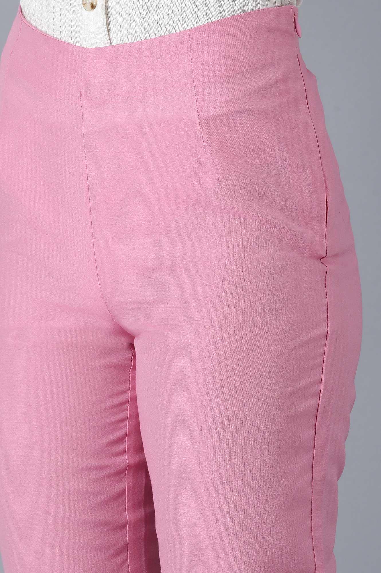 Peach Slim Fit Pants - wforwoman