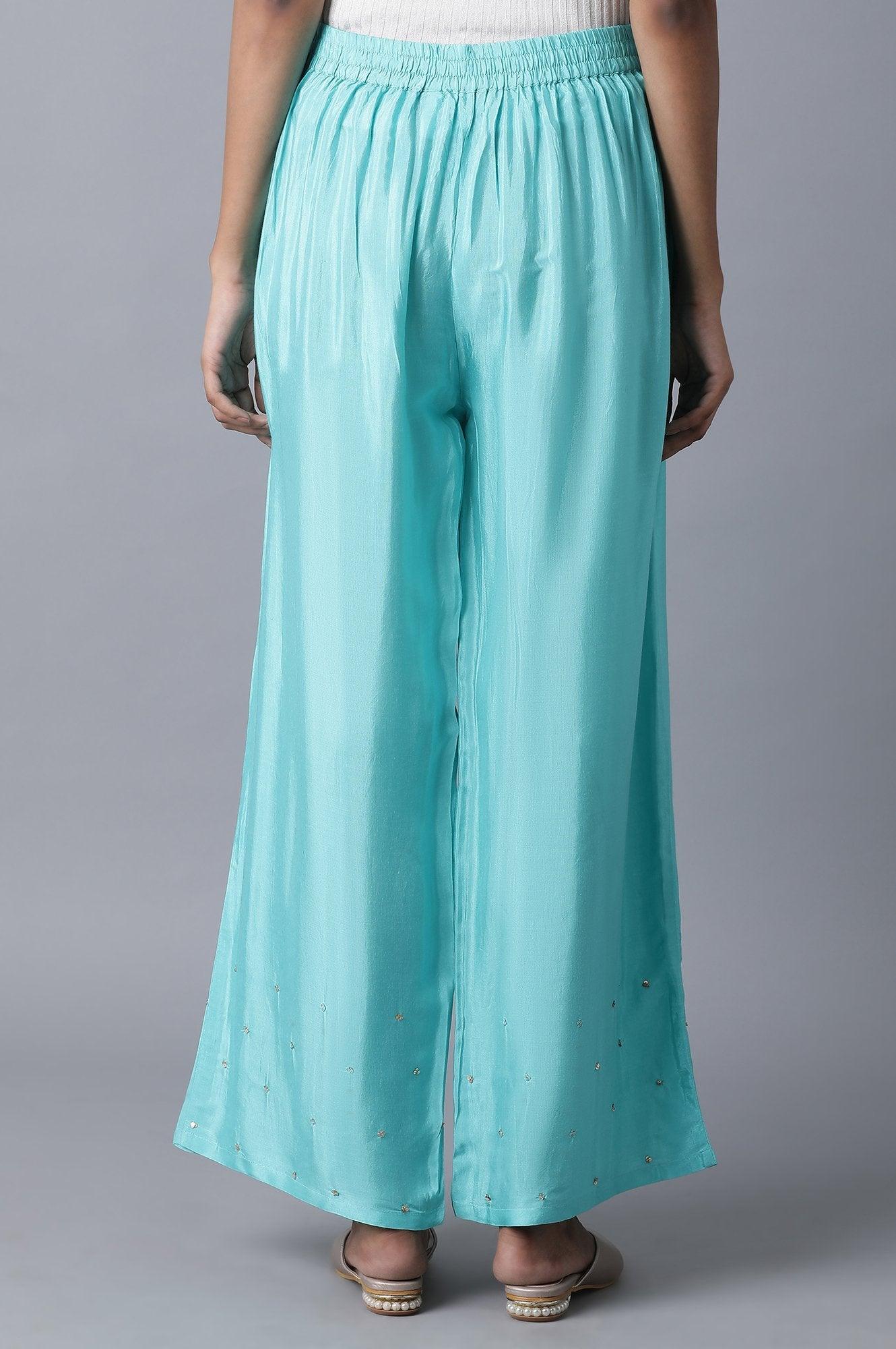 Turquoise Parallel Pants - wforwoman