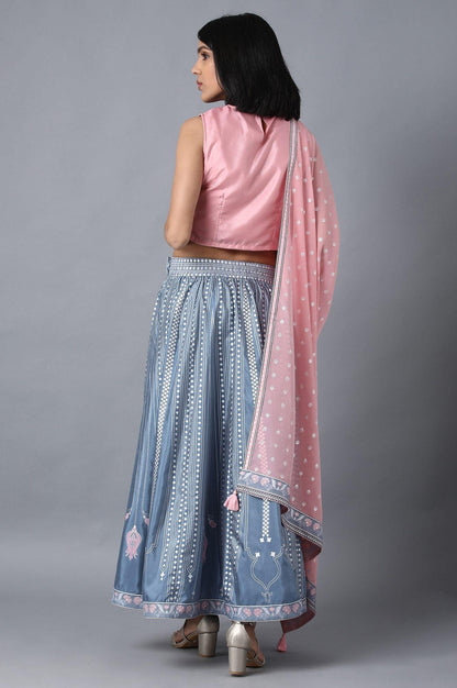 Pink Round Neck Embroidered Set - wforwoman