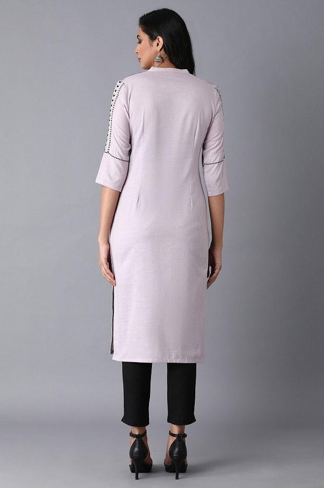 Beige Classic Khadi kurta - wforwoman