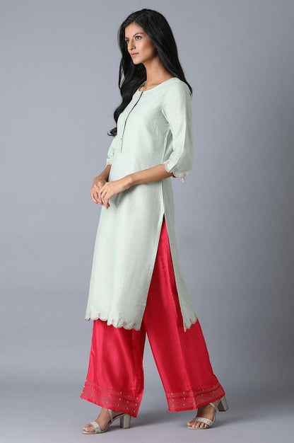 Mint Green Foiled kurta - wforwoman