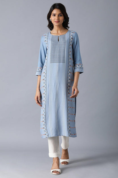 Denim Blue kurta - wforwoman