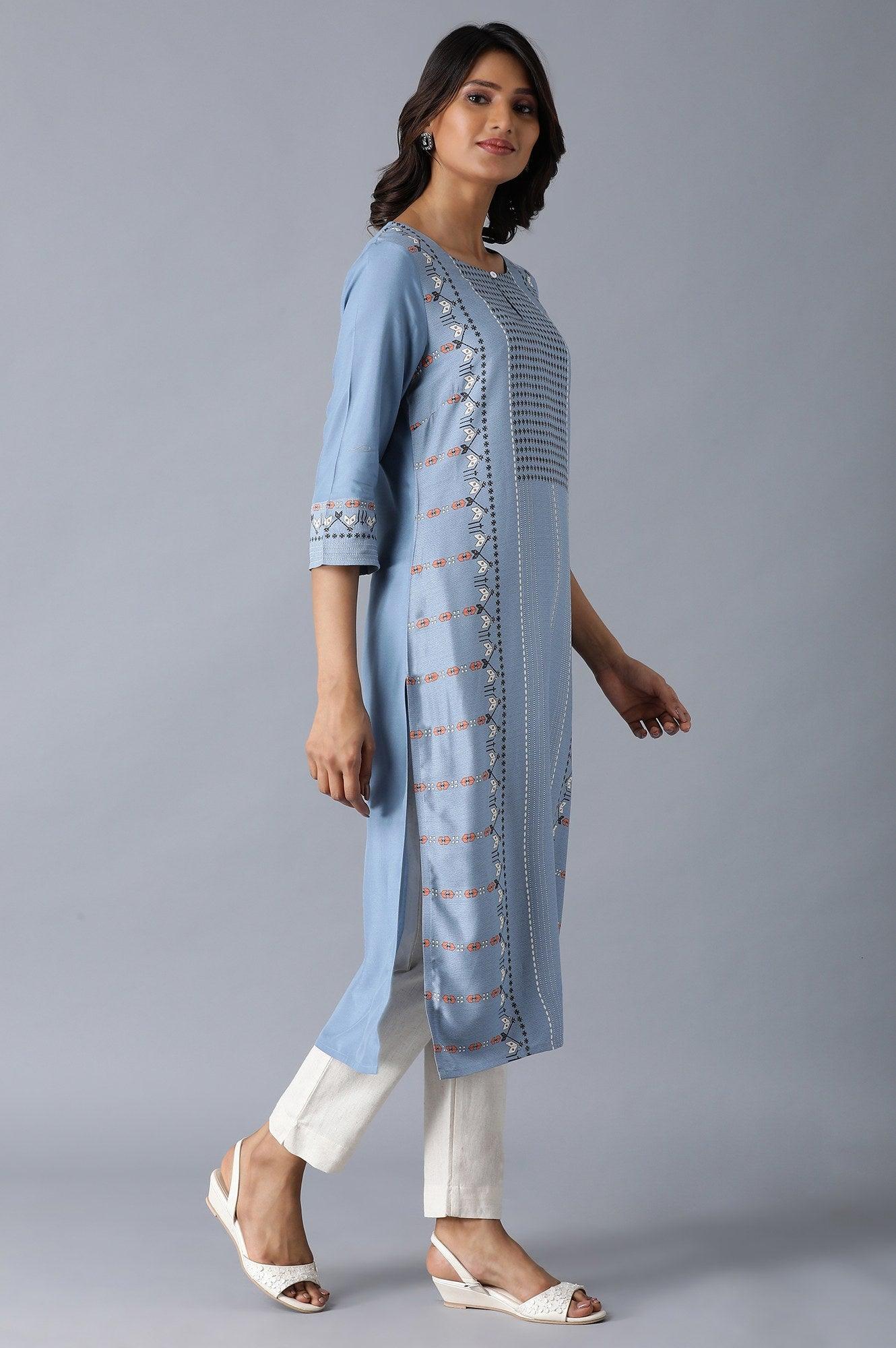 Denim Blue kurta - wforwoman