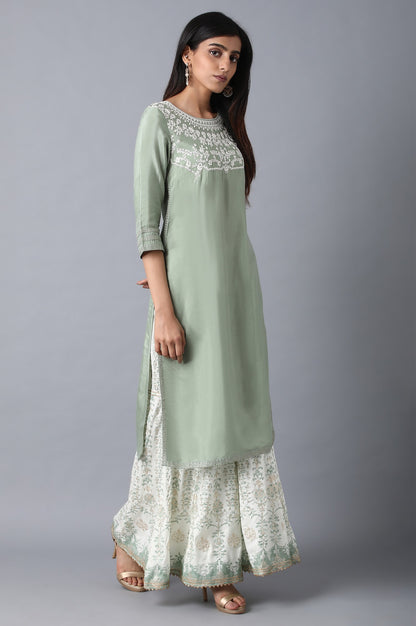 Green Reef Dori Embroidered kurta