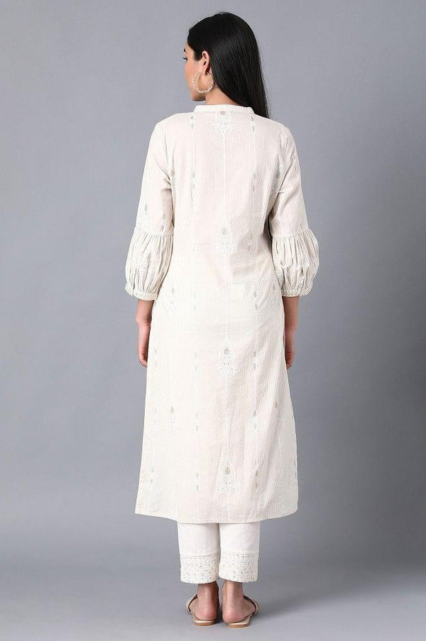 White Mandarin Neck kurta