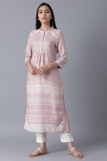 Lilac Dobby kurta - wforwoman