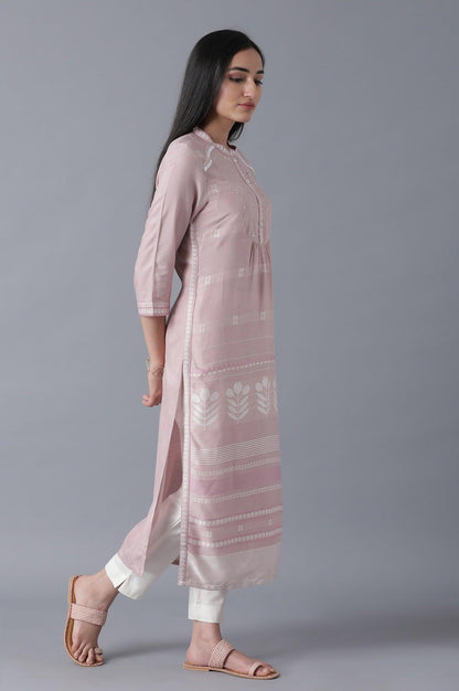 Lilac Dobby kurta - wforwoman