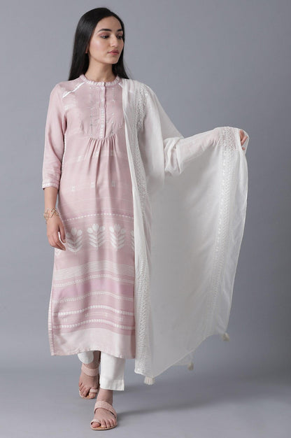 Lilac Dobby kurta - wforwoman