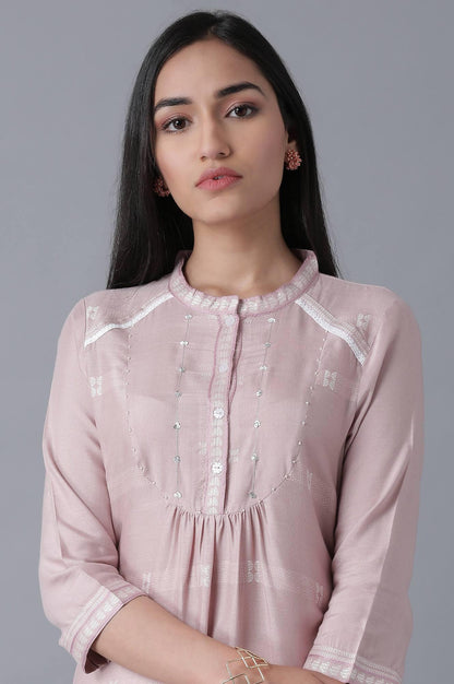 Lilac Dobby kurta - wforwoman