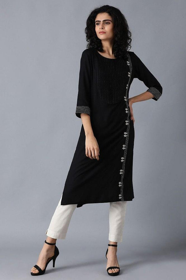 Black Round Neck kurta