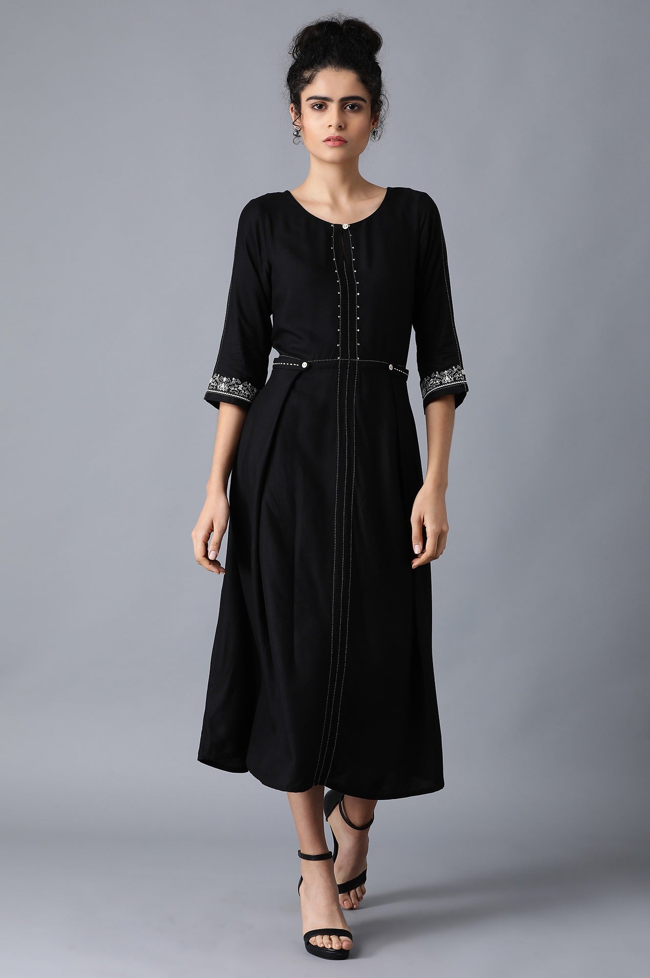 Black Round Neck kurta