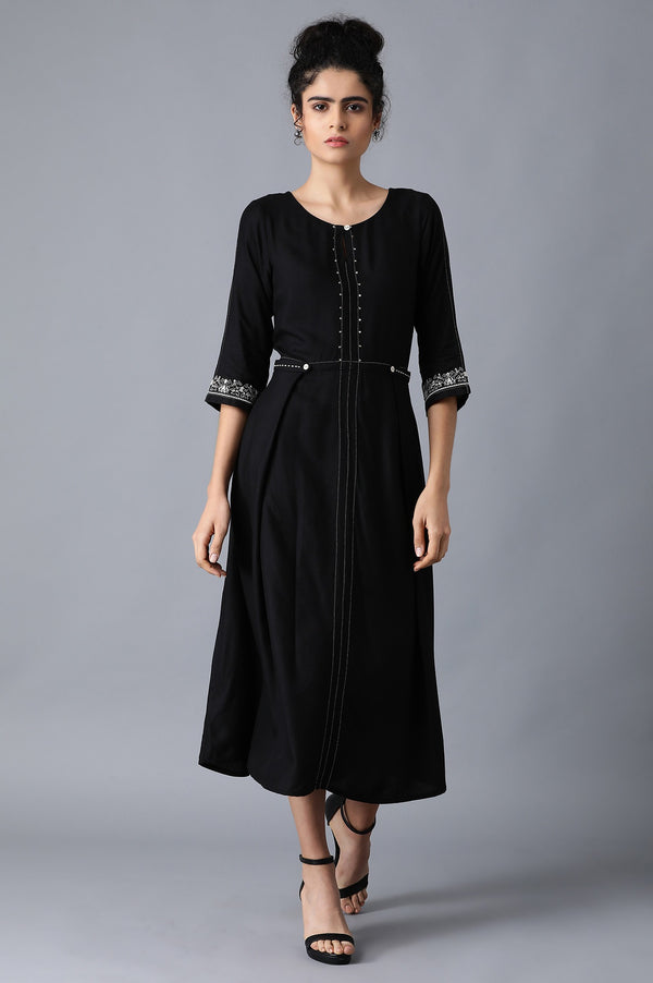 Black Round Neck kurta